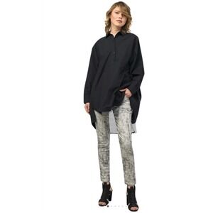 Alembika Iconic Jeans Womens 1 Marble Stretch Mid Rise Tapered Drawstring Waist